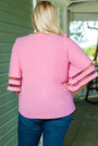 Mesh Stripe Bell Sleeve Top Florida Girl Fashion Boutique