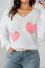 Pearl Trim Heart Sweater Florida Girl Fashion Boutique