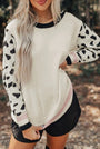 White Leopard Contrast Sweater Florida Girl Fashion Boutique