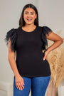 Dotty Mesh Sleeve Top Florida Girl Fashion Boutique