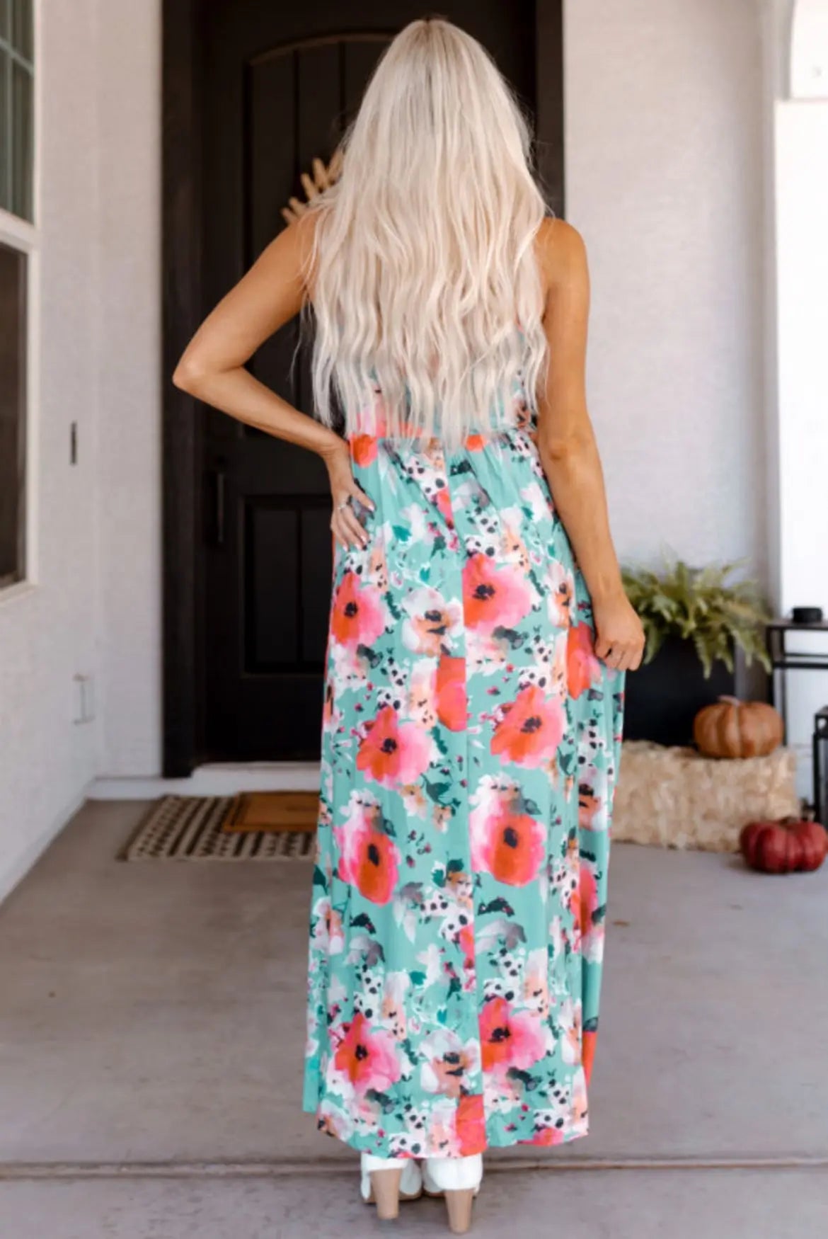 Blue High Waist Floral Maxi Florida Girl Fashion Boutique