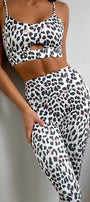 White Leopard Cut Out Sports Bra Florida Girl Fashion Boutique