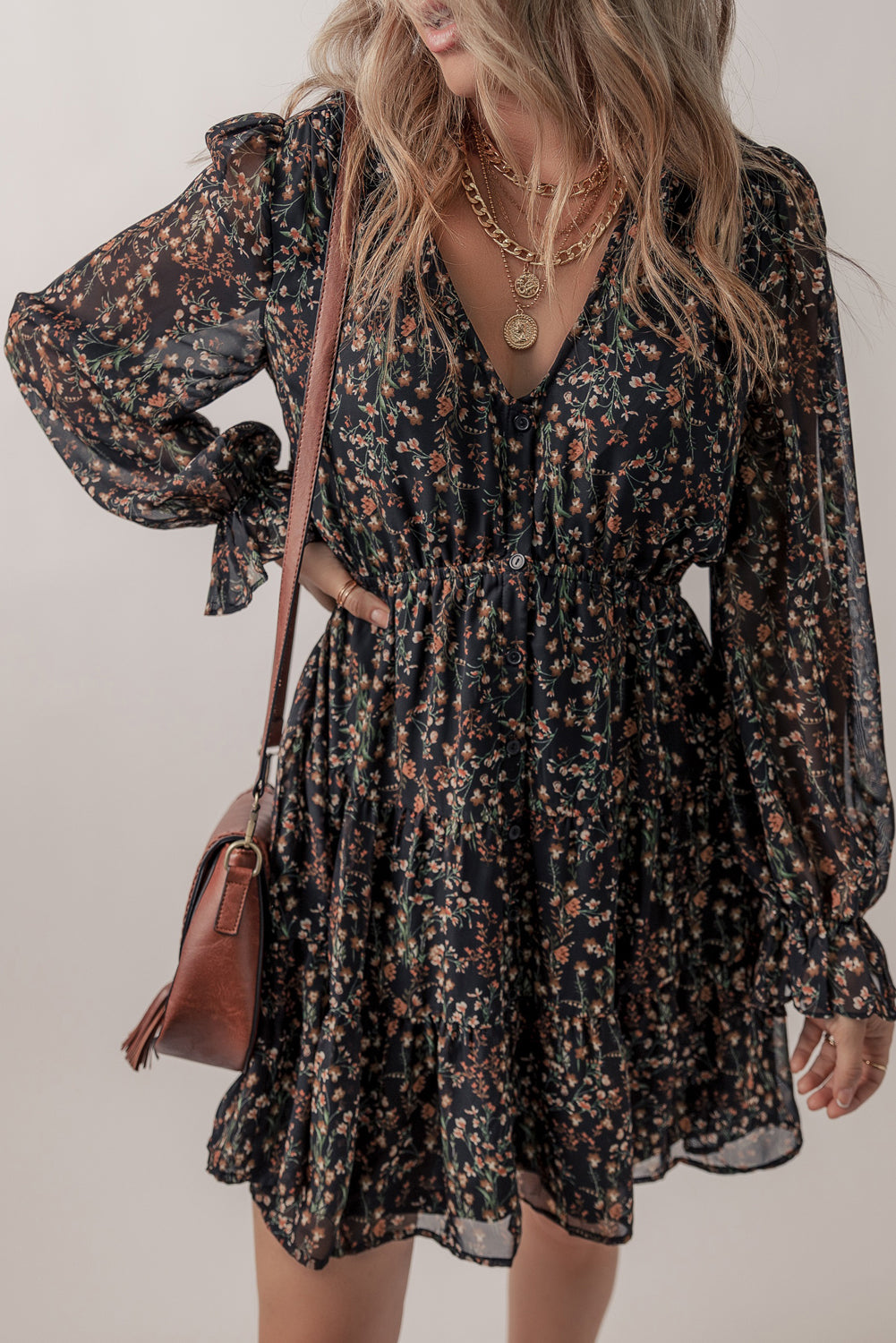 Black Floral Print Mini Florida Girl Fashion Boutique