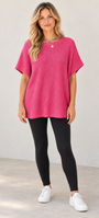 Pink Side Slit Sweater Top