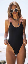 Black Open Back Floral Strap One Piece Florida Girl Fashion Boutique