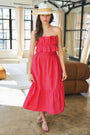 Tie Back Bandeau Midi Dress Florida Girl Fashion Boutique