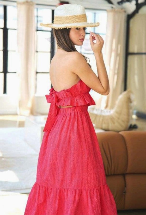Tie Back Bandeau Midi Dress Florida Girl Fashion Boutique