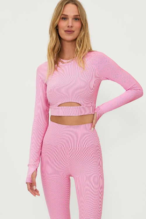 Beach Riot Francine Top Candy Cane Two Tone Rib Beach Riot