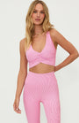 Mindy Top Candy Cane Two Tone Rib Beach Riot