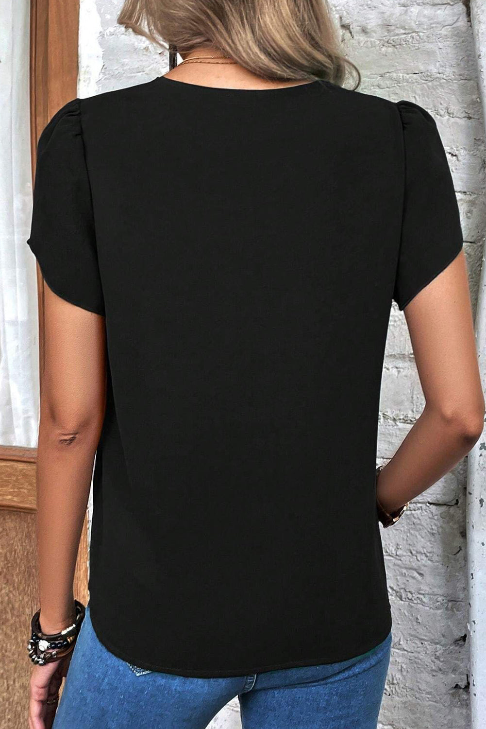 Scalloped V Neck Blouse Florida Girl Fashion Boutique