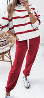 Red Stripe Pullover Set Florida Girl Fashion Boutique