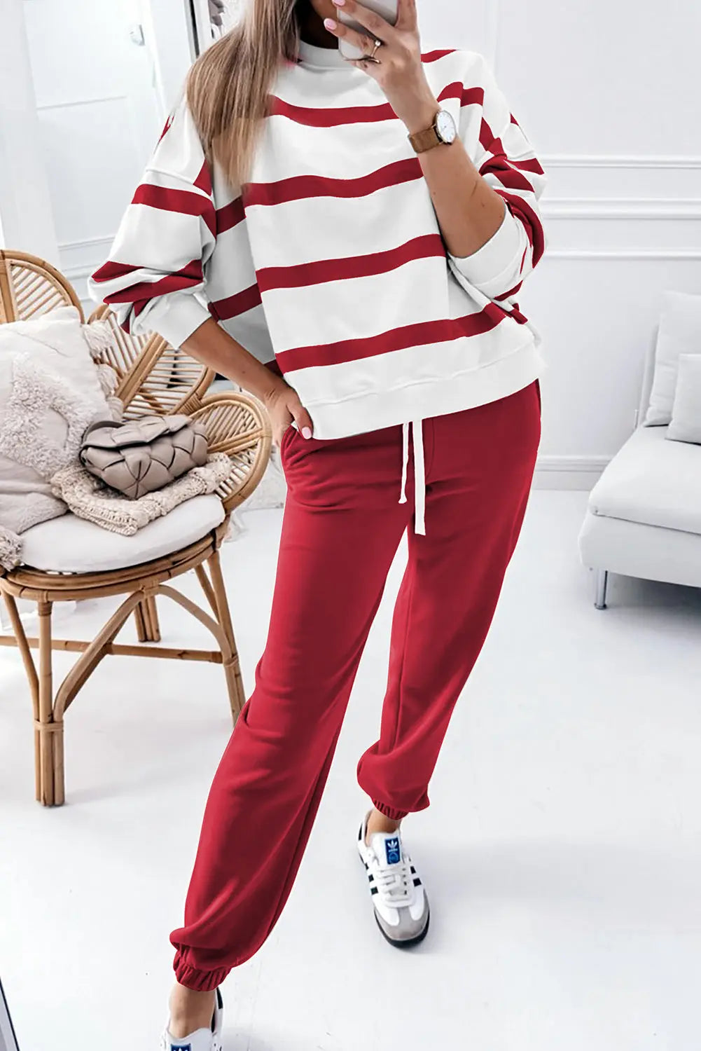 Red Stripe Pullover Set Florida Girl Fashion Boutique