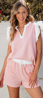 Pink and White Shorts Set Florida Girl Fashion Boutique