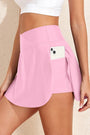 Pink Solid Pocketed Crossover High Waist Skort Florida Girl Fashion Boutique