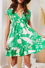 Green Floral V Neck Mini Florida Girl Fashion Boutique