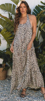 Leopard Halter Backless Maxi Florida Girl Fashion Boutique