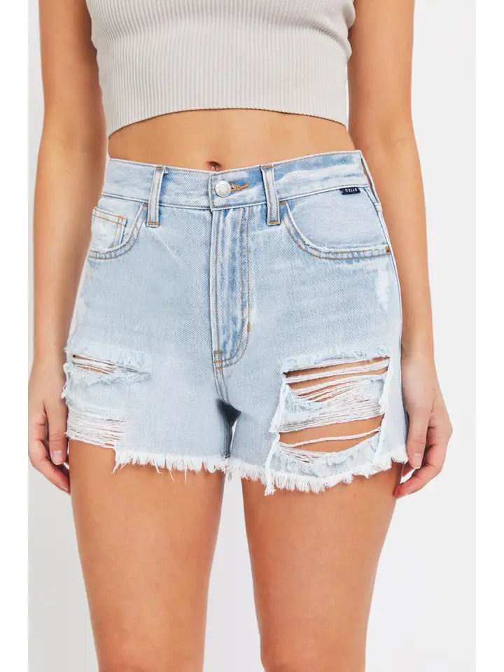 Cello High Rise Distressed Shorts Cello Jeans