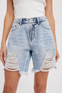 Ripped Boyfriend Denim Shorts Bluivy