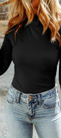 Black Ribbed High Neck Top Florida Girl Fashion Boutique
