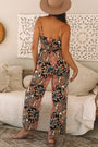 Black Floral Print Belted Sleeveless Wide Leg Jumpsuit Florida Girl Fashion Boutique
