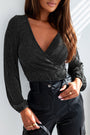 Black Metallic Striped Bodysuit Florida Girl Fashion Boutique