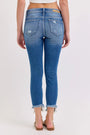 Cello Mid Rise Destroyed Crop Skinny Cello Jeans