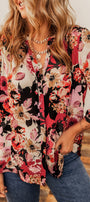 Multicolor Floral Print Blouse Florida Girl Fashion Boutique