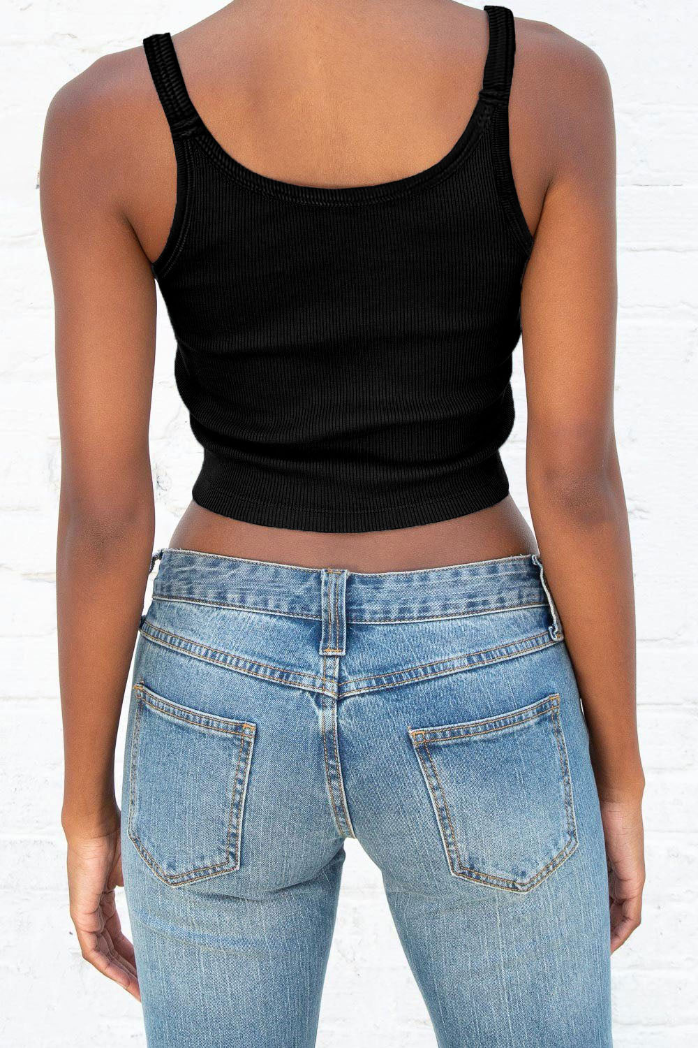Black Ribbed Knit Cropped Tank Top Florida Girl Fashion Boutique