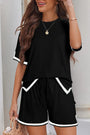 Contrast Trim Tee and Short Set Florida Girl Fashion Boutique