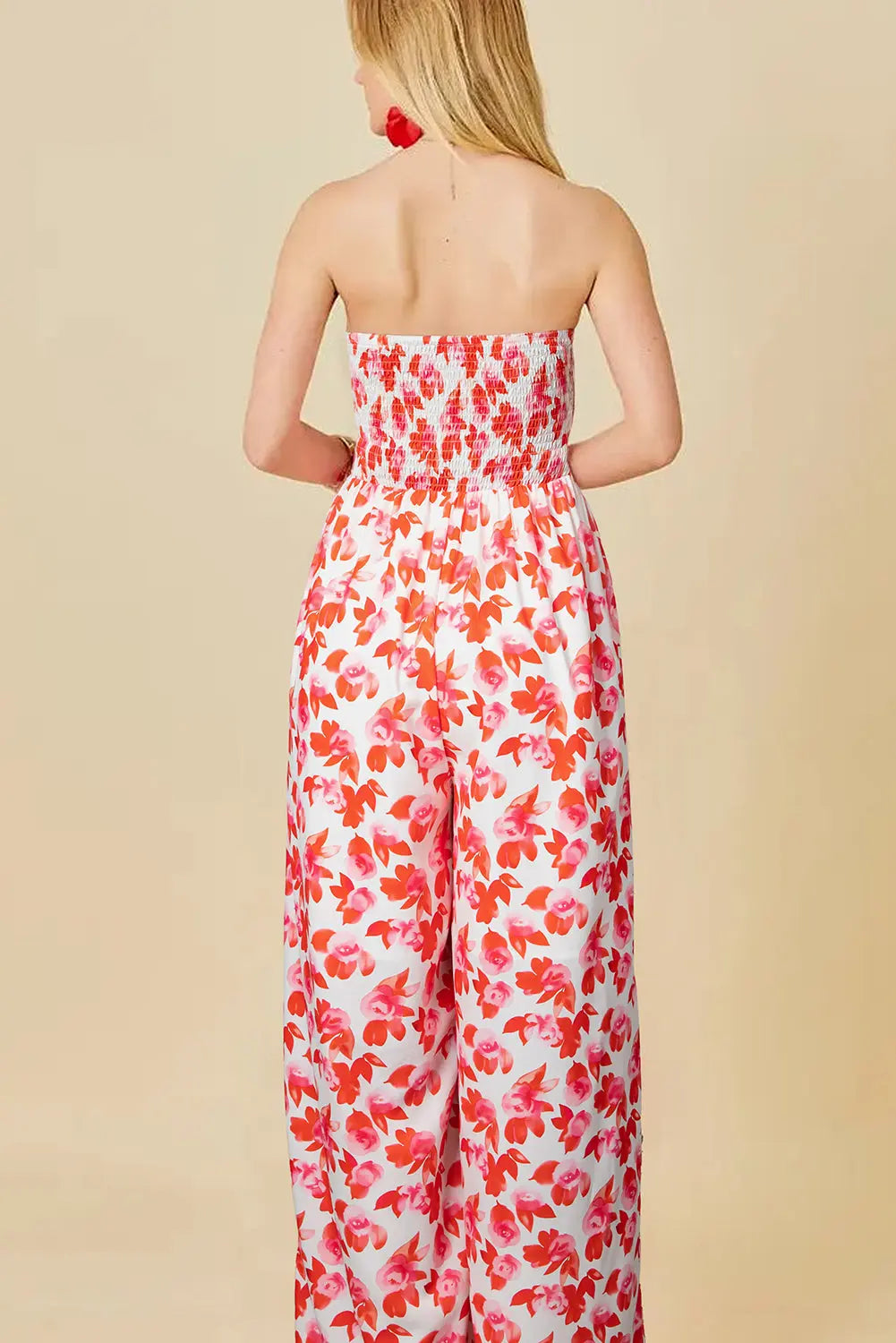 Floral Print Twisted Bandeau Wide Leg Jumpsuit Florida Girl Fashion Boutique