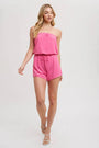 Strapless Drawsting Romper Bluivy