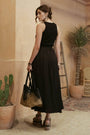 Mixed Fabric Maxi Blu Pepper