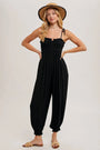 Gauze Smocked Jumpsuit Bluivy