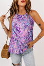 Purple Floral Halter Tank Florida Girl Fashion Boutique