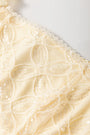 Apricot Sequined Lace Mesh Bubble Sleeve Square Neck Dress Florida Girl Fashion Boutique
