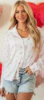 Love Heart Button Up Shirt Florida Girl Fashion Boutique