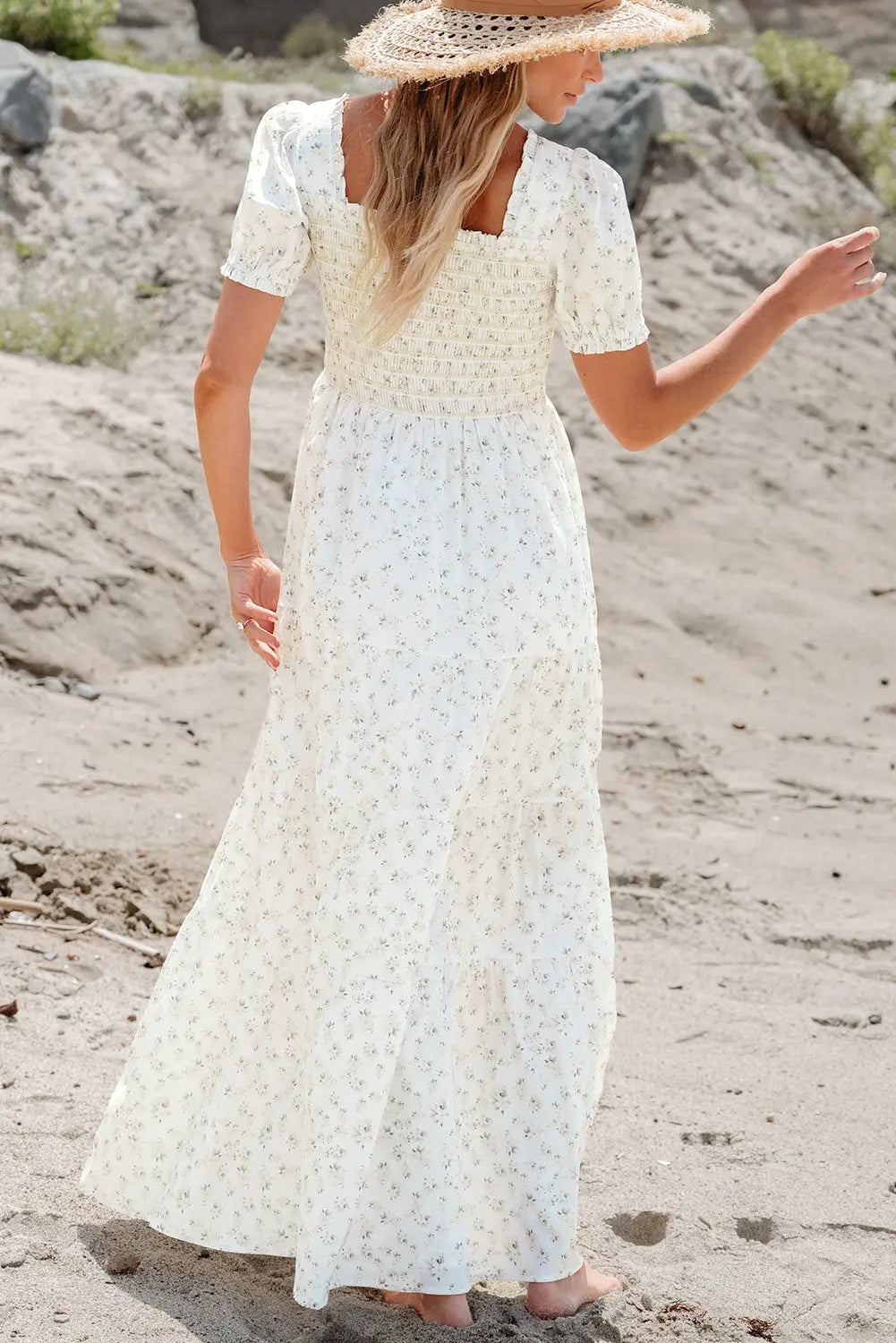 Frilly White Floral Maxi Florida Girl Fashion Boutique