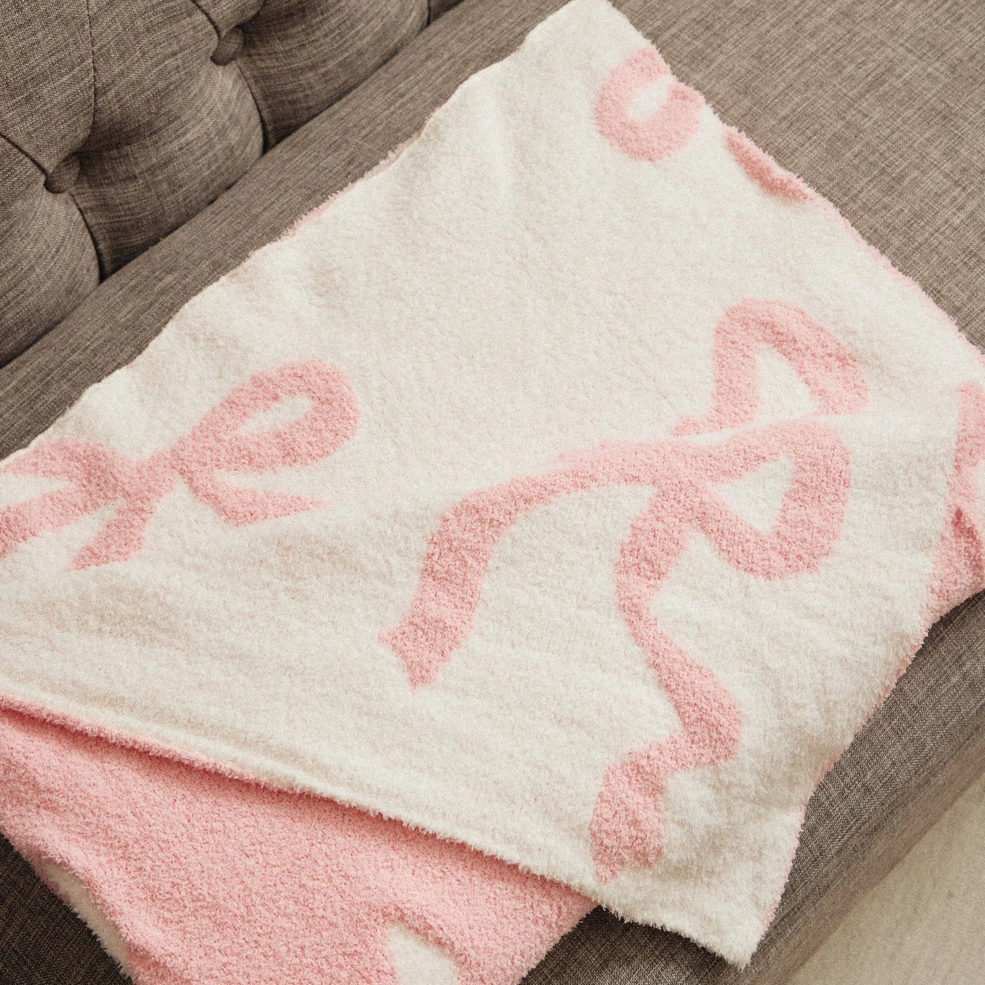 Bows Terry Cloth Blanket Frem