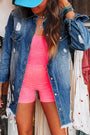 Distressed Long Denim Jacket Florida Girl Fashion Boutique