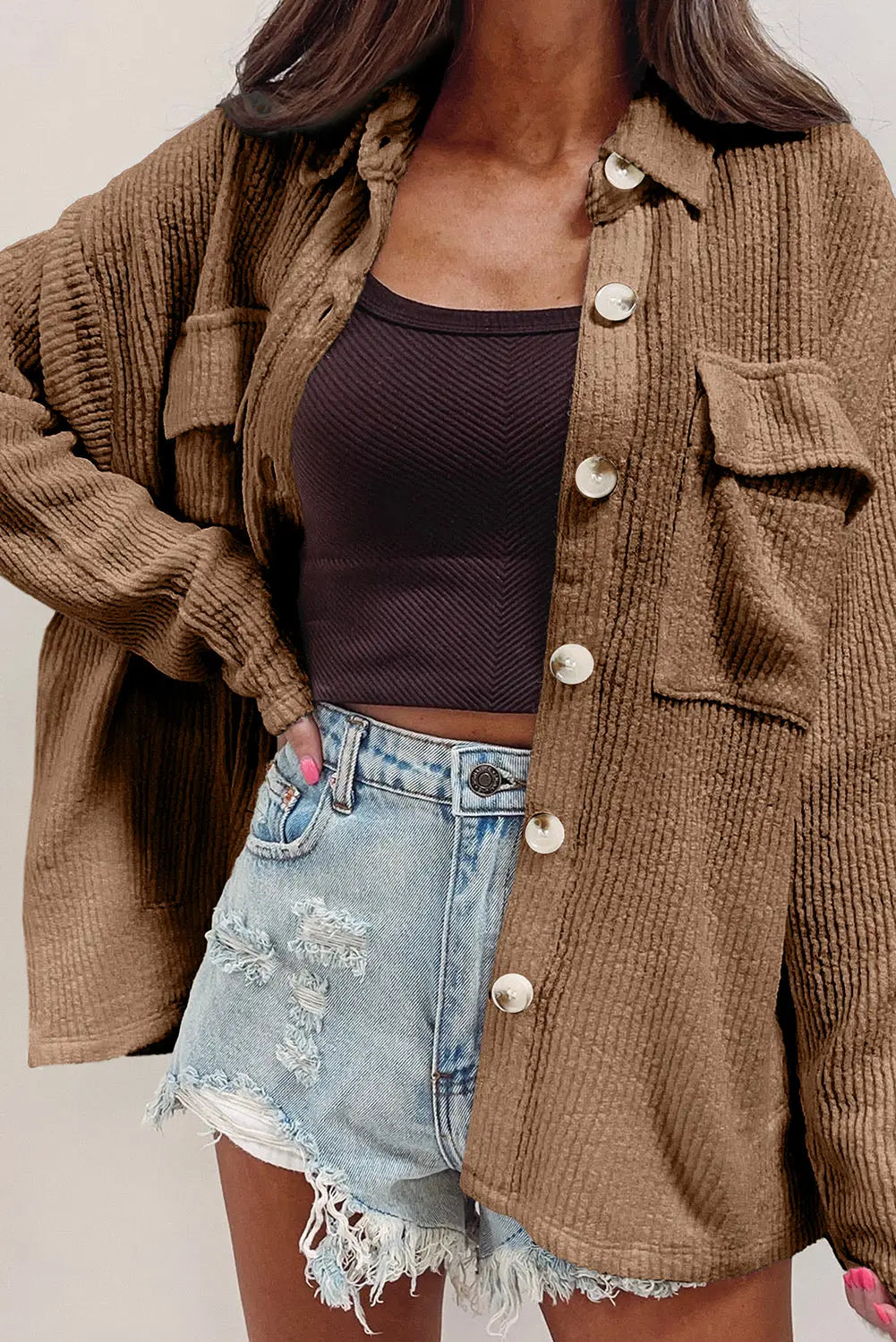 Cozy Days Textured Button-Up Florida Girl Fashion Boutique