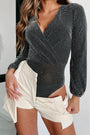 Black Metallic Striped Bodysuit Florida Girl Fashion Boutique