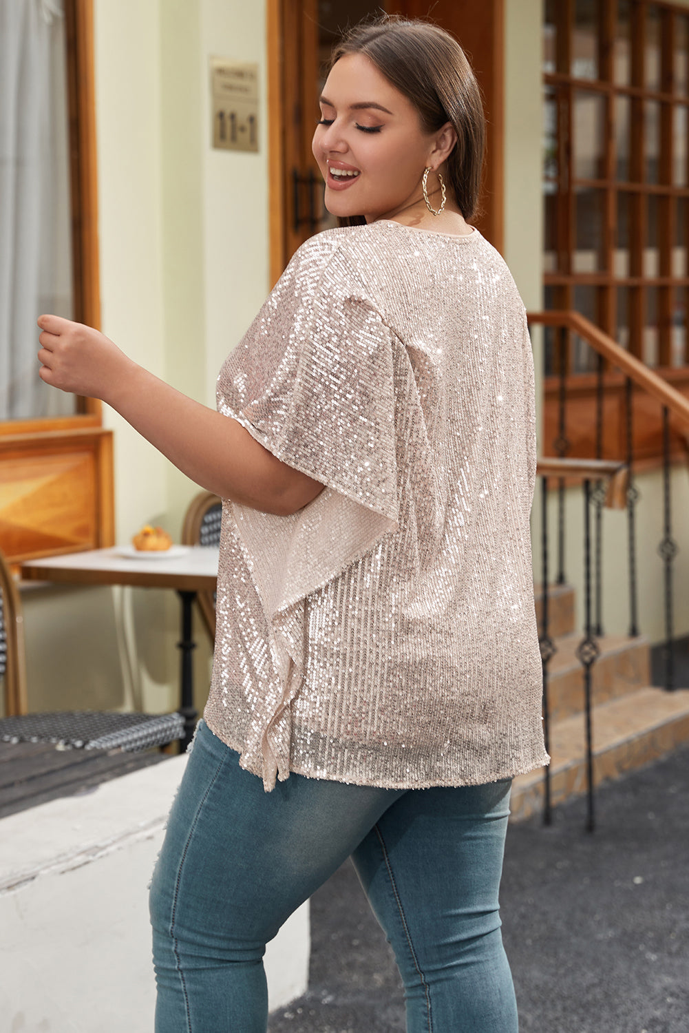 Sequin V Neck Top Florida Girl Fashion Boutique