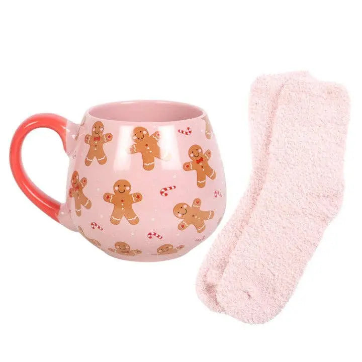 Christmas Gingerbread Mug and Socks Set Something Different Wholesale