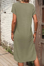 Green Waffle Textured T-Shirt Dress Florida Girl Fashion Boutique