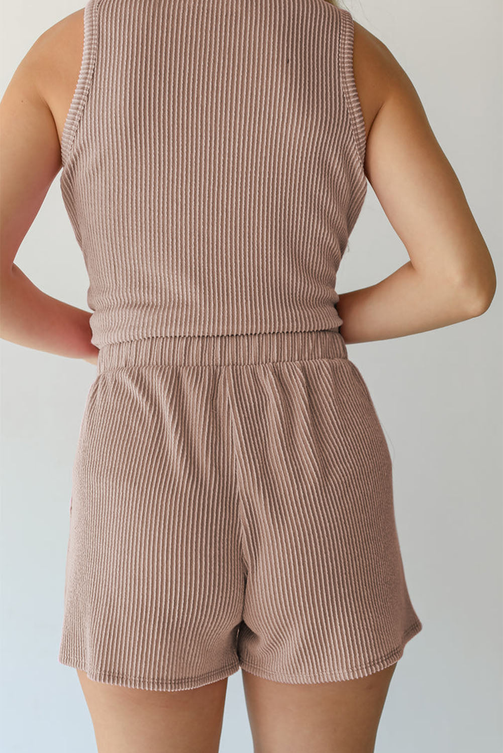 Brown Corded Top and Shorts Set Florida Girl Fashion Boutique