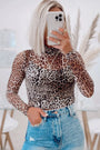 Brown Leopard Mesh Bodysuit Florida Girl Fashion Boutique