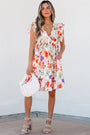 Floral Ruffle Sleeve High Waist Mini Dress Florida Girl Fashion Boutique