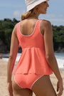 Salmon Peplum Tankini Davi and Dani