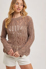 Sheer Open Knit Sweater Bluivy