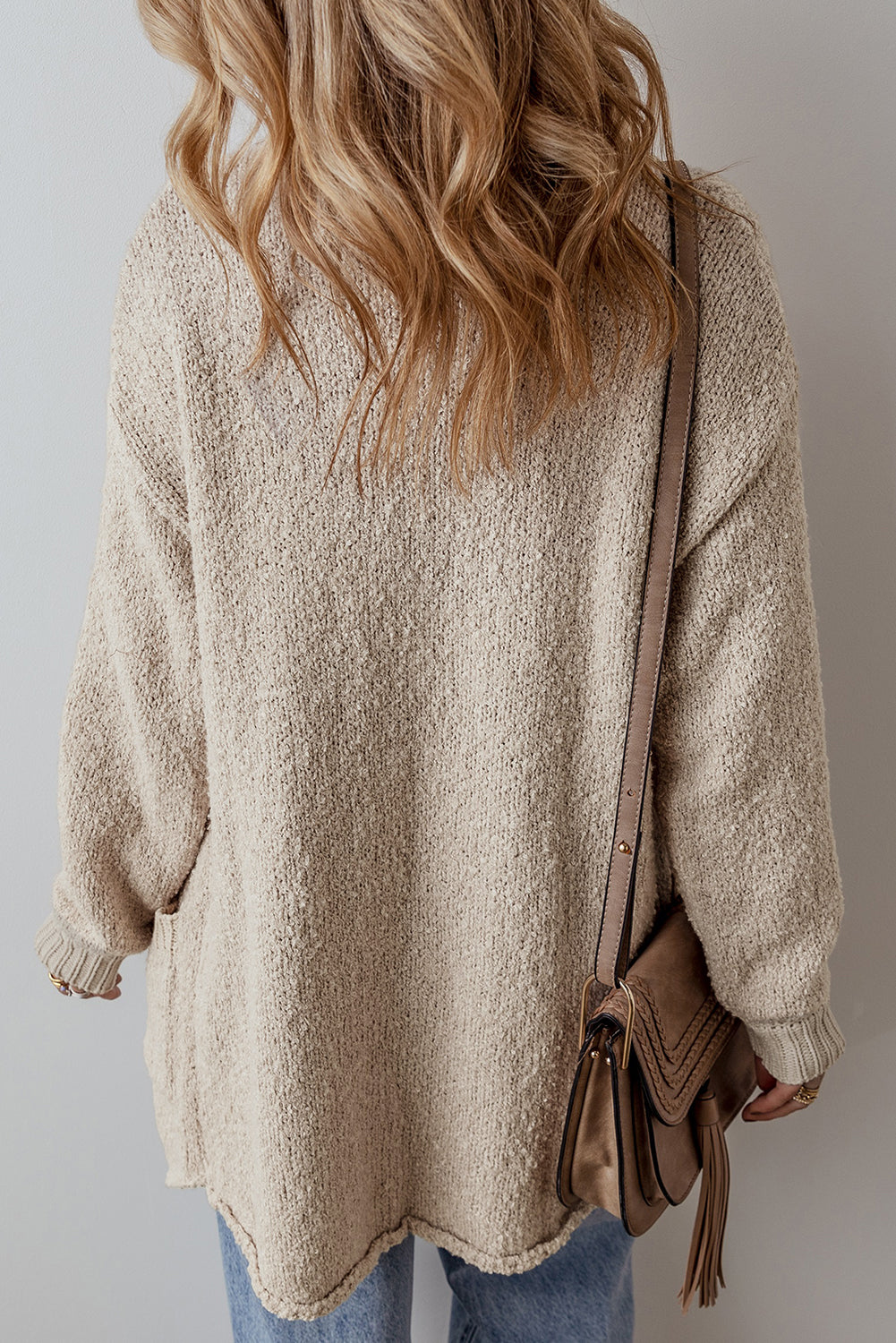 Oatmeal Drop Shoulder Cardi Florida Girl Fashion Boutique